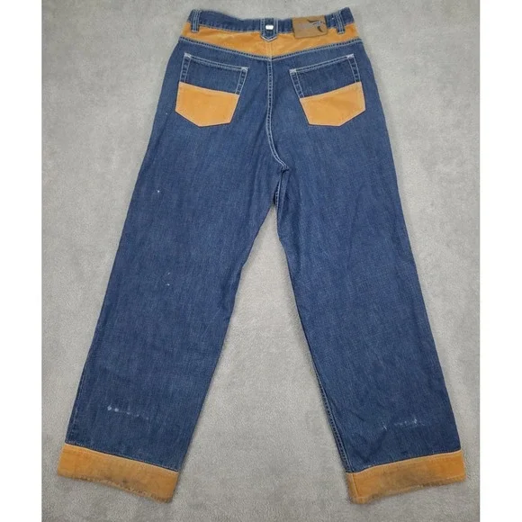 Vintage MU KA Baggy Hip Hop 90 Y2K Blue Jeans Mens 34X31 - Picture 3 of 16